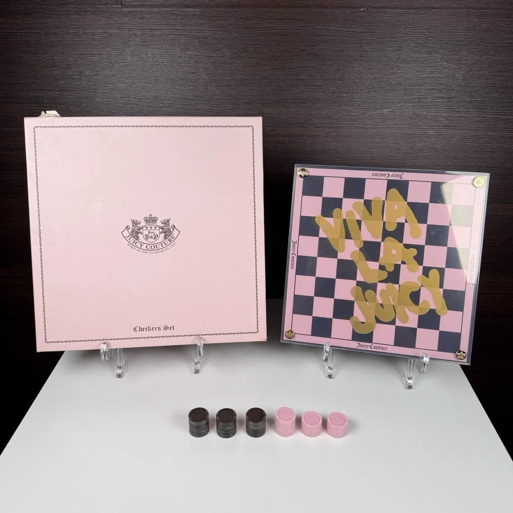Vintage Juicy Couture Viva La Juicy Checkers Set - Read - Missing 2 Pink Pieces
